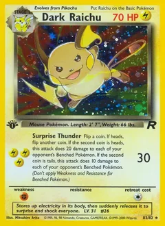Dark Raichu Holo 83