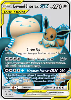 Full Art Eevee & Snorlax GX