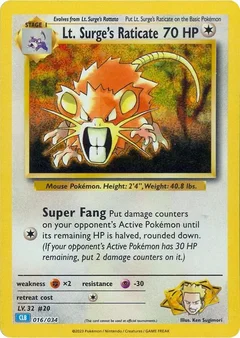 Lt. Surge's Raticate 016