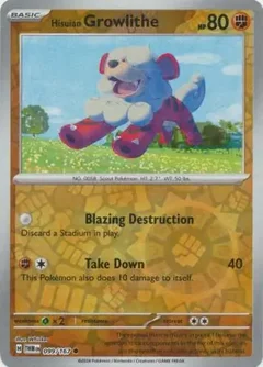 Hisuian Growlithe Reverse Holo 099