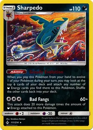 Sharpedo Reverse Holo