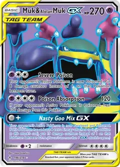 Full Art Muk & Alolan Muk GX 196