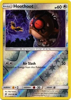 Hoothoot Reverse Holo 165