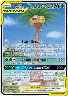 Full Art Rowlet & Alolan Exeggutor GX 215