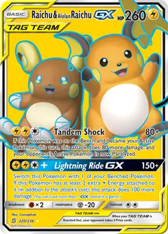 Full Art Raichu & Alolan Raichu GX