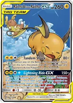 Full Art Raichu & Alolan Raichu GX 221