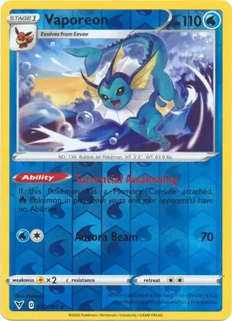 Vaporeon Reverse Holo