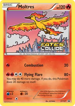 Moltres Prerelease, XY Black Star Promos #XY127 Pokémon card